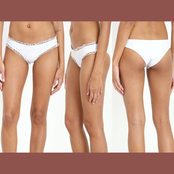NWT $92 Beach Riot‎ Milos Lace Bikini Bottom in White [SZ Medium ] - Picture 1 of 8